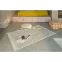 Lorena Canals - Tapis de jeu enfant lavable en machine coton Waves Crème 90x130