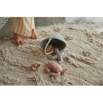 Lorena Canals - Tapis de jeu enfant rond coton lavable en machine Island Crème Ø120