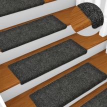 Inlife Tapis de marches d'escalier 10 pcs Gris 65x25 cm Aiguilleté