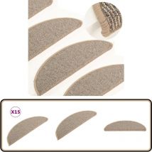 Tapis de marches d'escalier 15 pcs Marron 56x17x3 cm - Tapis D'escalier - Protection Escalier - Tapis Marche Escalier - Antidérapant - Lavable