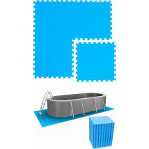Eyepower - Tapis de Piscine 15 m² - 64 Tapis de Sol eva 50x50 - Jeu de Dalles de Protection