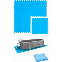 Tapis de Piscine 1,9 m² - 8 Tapis de Sol EVA 50x50 - Jeu de Dalles de Protection
