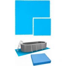 Tapis de Piscine 7,6 m² - 12 Tapis de Sol EVA 81x81 Jeu de Dalles de Protection