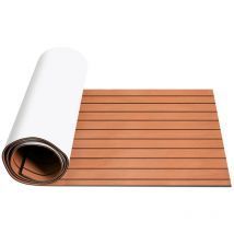 Tapis de pont eva Tapis de bateau en mousse Feuille de pont en teck Faux bateau 1X Stripes 2400x600x5mm Marron