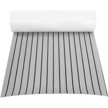 Tapis de pont pour yacht - eva Teak - Couleur grise - Revêtement de sol étanche - Adapté aux yachts/camping-cars - Dimensions 240×90×0,6 cm