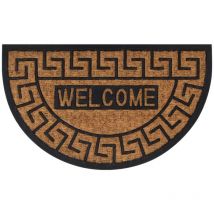 Lafomukea - Tapis de porte demi-rond 45x75 cm caoutchouc et fibre de coco
