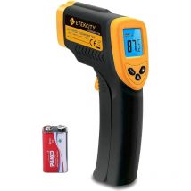 Mowze - Thermomètre infrarouge laser numérique infrarouge sans contact avec capteur de température de -50 à +380 °c, éclairage lcd, jaune/noir, grip