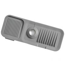 Kkmoon - Tapis de robinet silicone évier Shield Safe Clean inodore cuisine salle de bain évier accessoires gris foncé