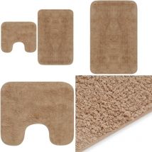 Vidaxl - Tapis de salle de bain 2 pcs Tissu Beige - tapis de bain - tapis de salle de bain - Home & Living - Beige