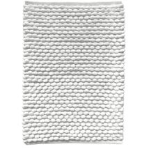 Tapis de salle de bain 40 x 60 cm mini pompon en coton blanc - marie