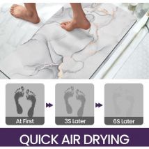 Tapis de salle de bain antidérapant en terre de diatomées 40x60cm, absorption d'eau élevée, séchage rapide, ultra-fin, facile à nettoyer, adapté aux