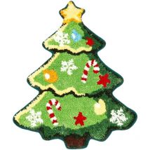 Tapis de salle de bain antidérapant pour sapin de Noël, lavable, idéal pour la décoration de Noël, idéal comme cadeau, tapis de bain professionnel