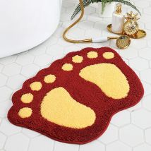 Tapis de salle de bain antidérapant, tapis de douche de salle de bain à grands pieds, tapis de porte absorbant l'eau(rouge)