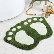 Tapis de salle de bain antidérapant, tapis de douche de salle de bain à grands pieds, tapis de porte absorbant l'eau(Vert)