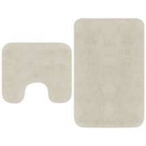 Tapis de salle de bain Blanc + Tapis de wc - Toilettes - Blanc