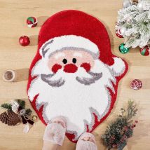 Weihnachtsbadematte, Festliche Badematte, Pashmina-bettvorleger, Weihnachtsbadematte Für Weihnachtliche Wohnzimmerdekoration, Roter Weihnachtsmann – 