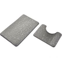 Feiyue - Tapis de salle de bain en mousse à mémoire de forme, tapis de bain doux et absorbant pour toilettes