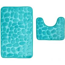 Tapis de salle de bain Ensemble de 2 tapis de salle de bain lavables antidérapants, tapis de bain et tapis de toilette