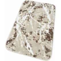 Emmevi Mv S.p.a. - Tapis de Salle de Bain Moderne Effet Marbre Tapis de Chevet Shaggy Doux et Antidérapant Beige - 60x120 cm