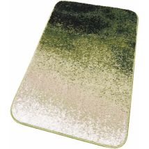 Tapis de Salle de Bain Moderne Motif Dégradé Tapis de Chevet Shaggy Doux et Antidérapant Vert - 60x120 cm