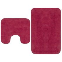 Tapis de salle de bain Rose + Tapis de wc - Toilettes - Rose