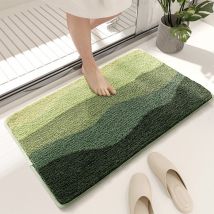 Tapis de salle de bain, tapis de bain en microfibre extra doux et absorbant, tapis de bain antidérapant en peluche, lavable en machine, tapis de bain