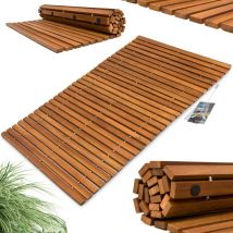 Tapis de bain en bois Tapis de sol antidérapant en bois d'acacia Caillebotis salle de bain Tige - Deuba