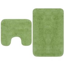 Tapis de salle de bain Vert + Tapis de wc - Toilettes - Vert