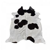 Unamourdetapis - Tapis peau de vache 160x180 noir et beige kilm fait à la main peau b