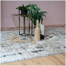 Deladeco - Tapis de salon vintage design Luxe Gris 160x230