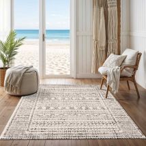 Surya - Tapis Scandinave Bohème Blanc/Noir 152x213 cm