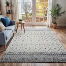 SURYA Tapis Berbère Ethnique Blanc/Gris 140x200 cm