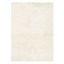 Vicmhuang - Tapis De Salon Motifs géométriques Tapis Lavable en Machine avec Support Antidérapant, Beige 120x170cm