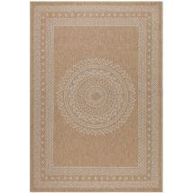 Naturel - Tapis de salon aspect jute motifs géométrique Beige et Crème 200x290cm