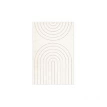 Décoweb - Tapis de salon - Néo Circle - Courbe écru et crème - 80 x 150 cm