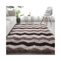 Tapis de Salon Shaggy Lavable, Carpet Moderne Antidérapant Intérieur Longs Moelleux Tapis, Longues Soft Tapis Grand Tapis pour Salon Chambre Couloir,