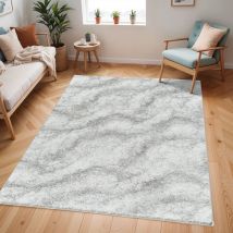 Surya - Tapis Shaggy Moderne Ivoire/Gris 160x213 cm