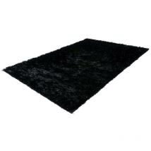 Lalee - Tapis de salon uni shaggy doux Twist Noir 120x170