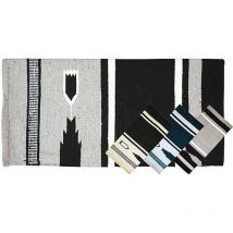 Vert Noir Rn1-Lth - Tapis de selle en tissu Navajo avec motif