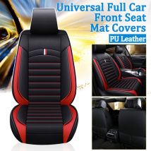 Housses de tapis de siège de voiture universelles coussin respirant en cuir PU 4 couleurs (rouge)