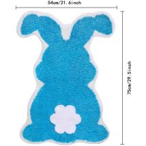 Feiyue - Tapis de sol antidérapant pour salle de bain Motif lapin mignon de Pâques