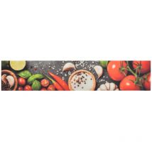 Tapis de cuisine lavable impression légumes 60x300 cm velours