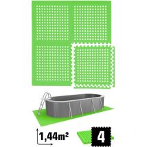 Eyepower - Tapis de Piscine 1,59 m² - 4 Tapis de Sol eva 62x62 Jeu de Dalles de Protection