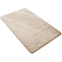 Feiyue - Tapis de sol matelassé brodé pour salle de bain, tapis de sol absorbant, tapis de sol antidérapant pour salle de bain, tapis de porte en