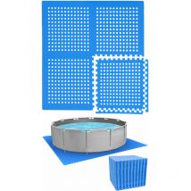 Tapis de Sol pour Piscine ronde de 366 cm - 52 Dalles de Protection EVA 62x62