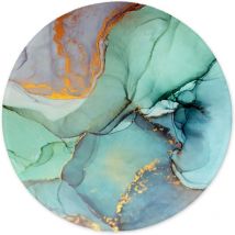 Tapis de Souris Rond, Mouse Pad, Base Antidérapante en Caoutchouc, Marbrure Moderne