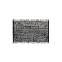Tapis de table à franges, 45 x 30 cm, noir