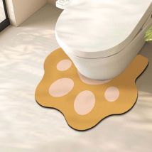 Feiyue - Tapis de toilette avec motif de pattes de chat mignon, tapis de bain en forme de u, tapis imperméable, anti-traces de doigts, tapis de salle