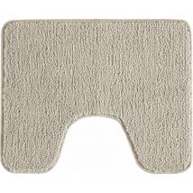 Tapis de toilette uni en polyester ecru 50x40cm