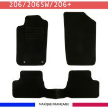 Tapis de voiture - Sur Mesure pour 206 / 206 sw / 206+ (1998 - 2013) - 3 pièces - Tapis de sol antidérapant pour automobile